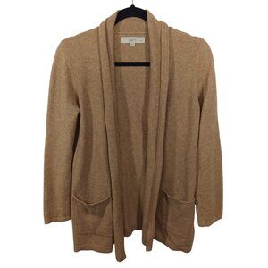 Ann Taylor Loft Sweater Womens XS Petite Brown Cardigan Open Long Sleeve Casual